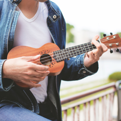 person playing ukulele