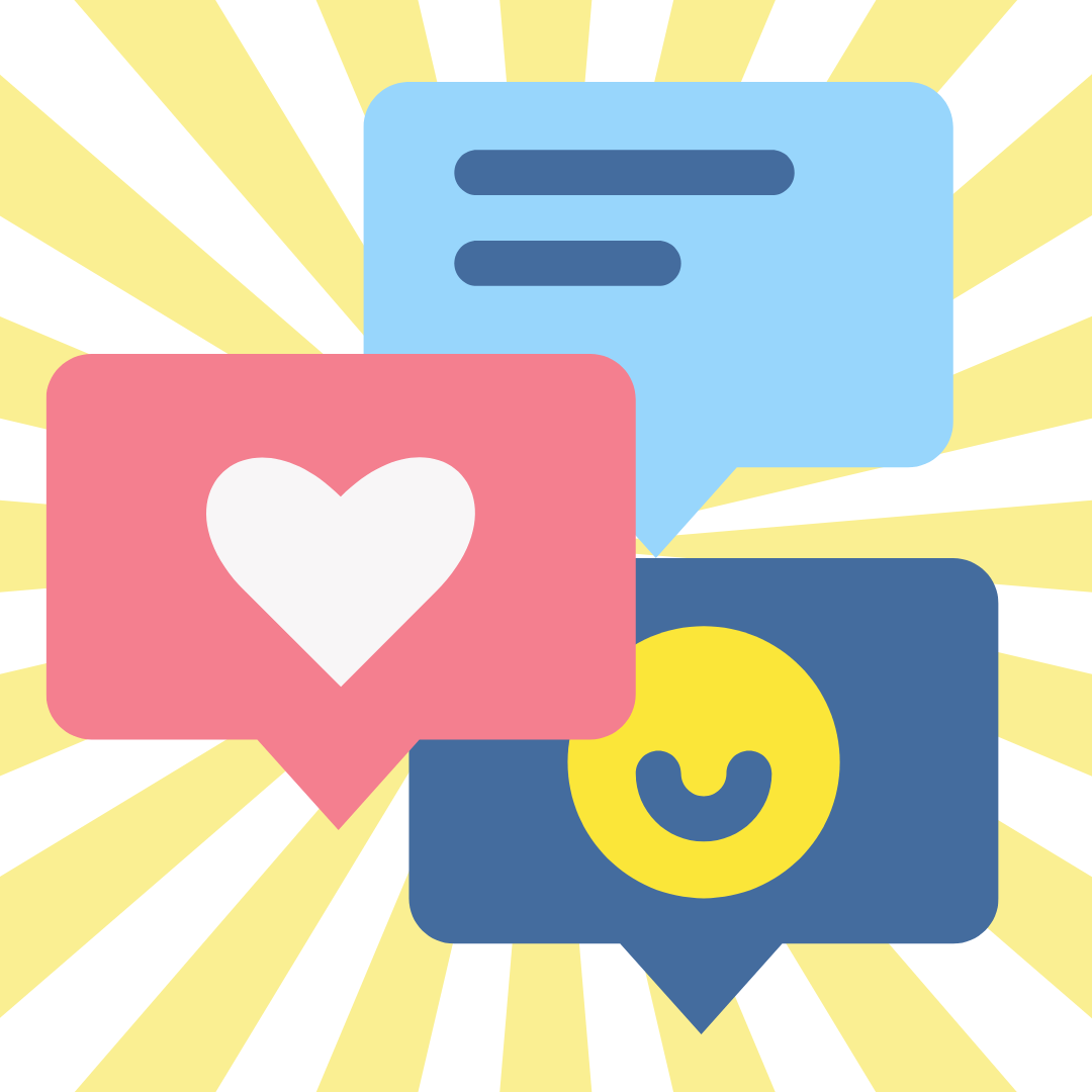 speech bubbles with emojis