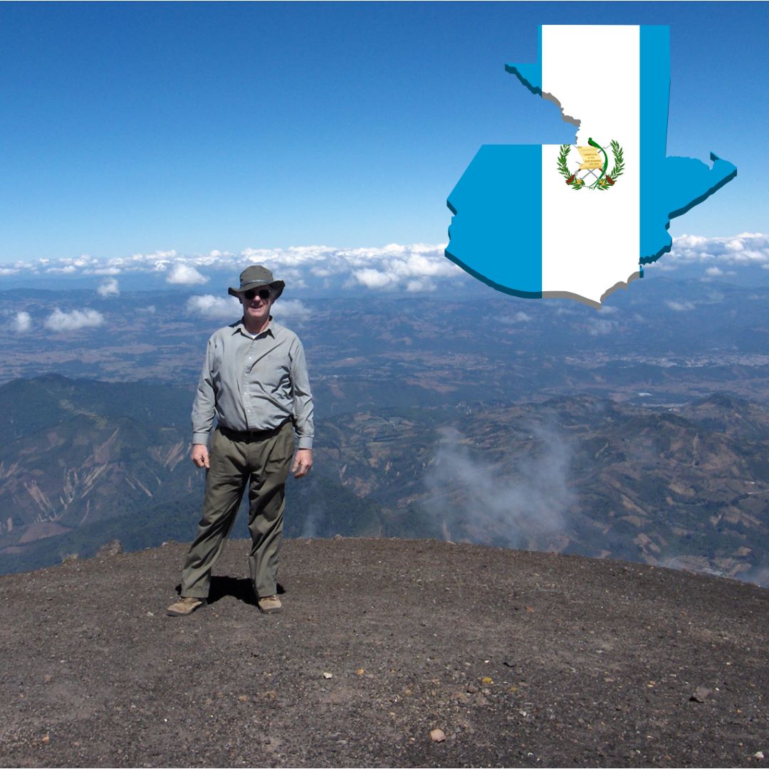 Man standing on cliff in Guatemala