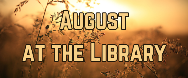 Image of snow covered field at sunset, text reads "March Events at the Library" 